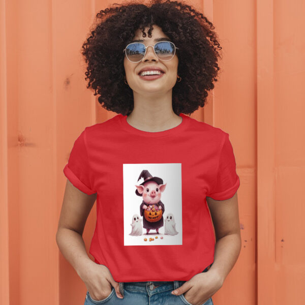 A Cartoon Of A Pig With A Pumpkin On It And A Pumpkin With Sprinkles On It T-Shirt - Image 9