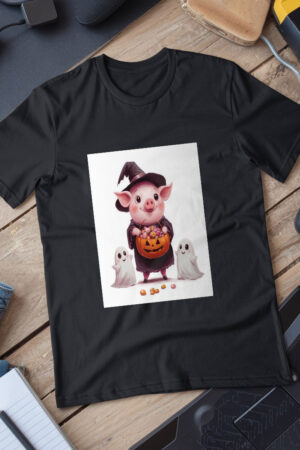 A Cartoon Of A Pig With A Pumpkin On It And A Pumpkin With Sprinkles On It T-Shirt