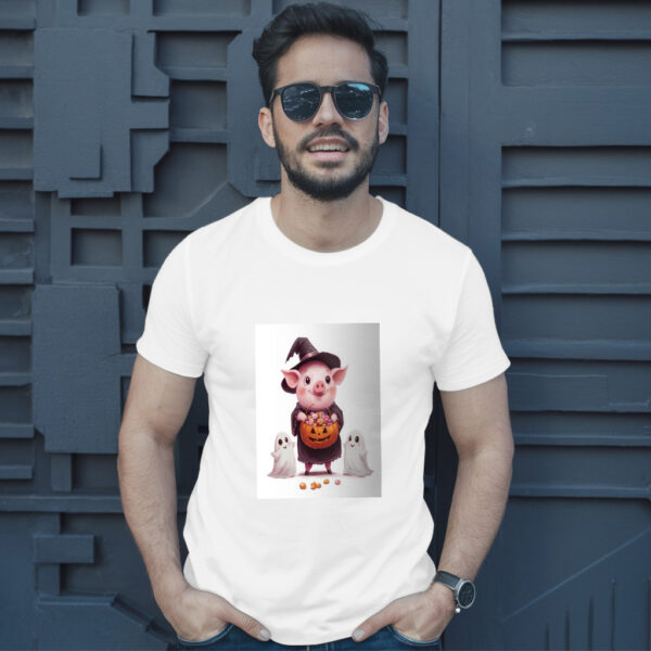 A Cartoon Of A Pig With A Pumpkin On It And A Pumpkin With Sprinkles On It T-Shirt - Image 10