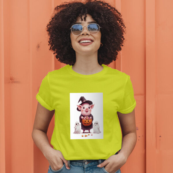 A Cartoon Of A Pig With A Pumpkin On It And A Pumpkin With Sprinkles On It T-Shirt - Image 13
