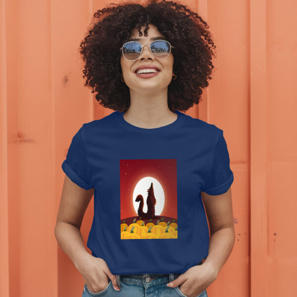 Angry Wolf Howling To The Moon In Scene Of Halloween T-Shirt - Image 5