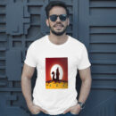 Angry Wolf Howling To The Moon In Scene Of Halloween T-Shirt