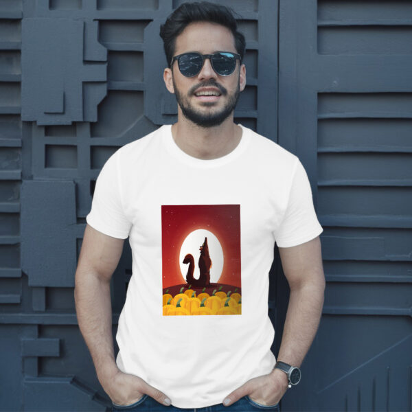 Angry Wolf Howling To The Moon In Scene Of Halloween T-Shirt - Image 10