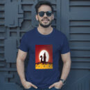 Angry Wolf Howling To The Moon In Scene Of Halloween T-Shirt