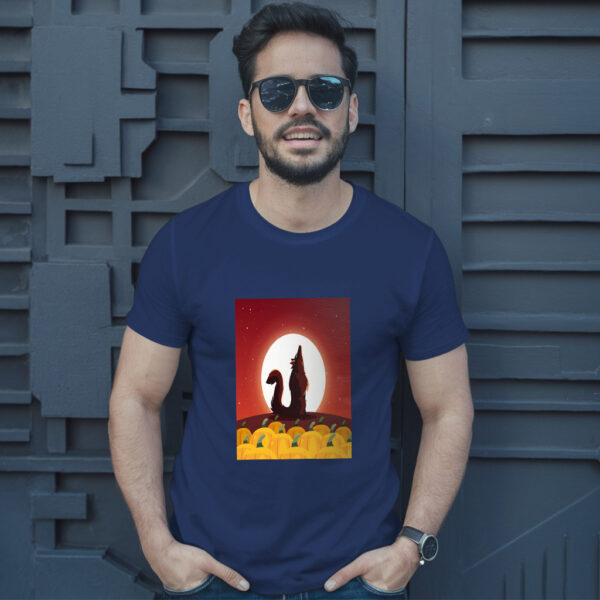 Angry Wolf Howling To The Moon In Scene Of Halloween T-Shirt - Image 4