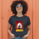 Angry Wolf Howling To The Moon In Scene Of Halloween T-Shirt