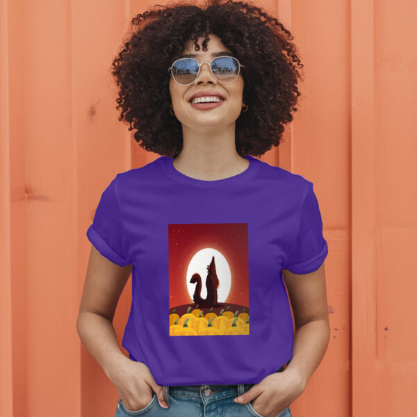 Angry Wolf Howling To The Moon In Scene Of Halloween T-Shirt - Image 7