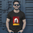 Angry Wolf Howling To The Moon In Scene Of Halloween T-Shirt