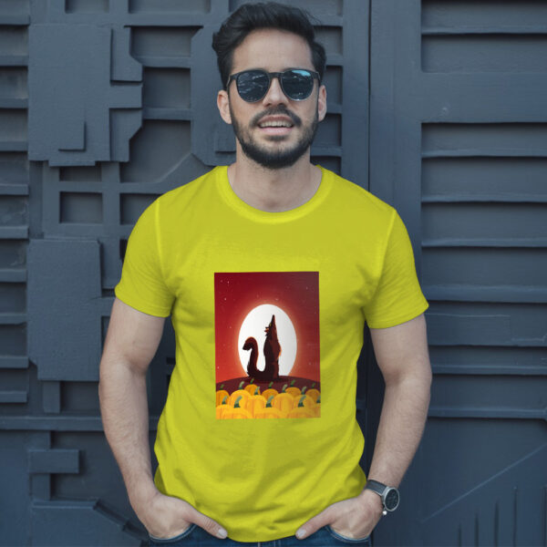 Angry Wolf Howling To The Moon In Scene Of Halloween T-Shirt - Image 12