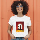 Angry Wolf Howling To The Moon In Scene Of Halloween T-Shirt
