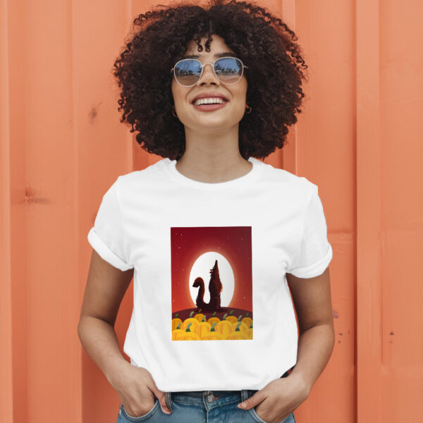 Angry Wolf Howling To The Moon In Scene Of Halloween T-Shirt - Image 11