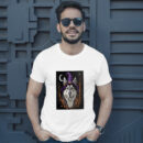 Arafed Wolf Wearing A Witch Hat And A Purple Hat T-Shirt
