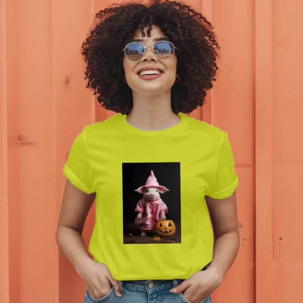 Araffe Dressed In A Pink Robe And A Pink Hat Holding A Pumpkin Generative T-Shirt - Image 13