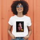 Araffe Dressed In A Pink Robe And A Pink Hat Holding A Pumpkin Generative T-Shirt
