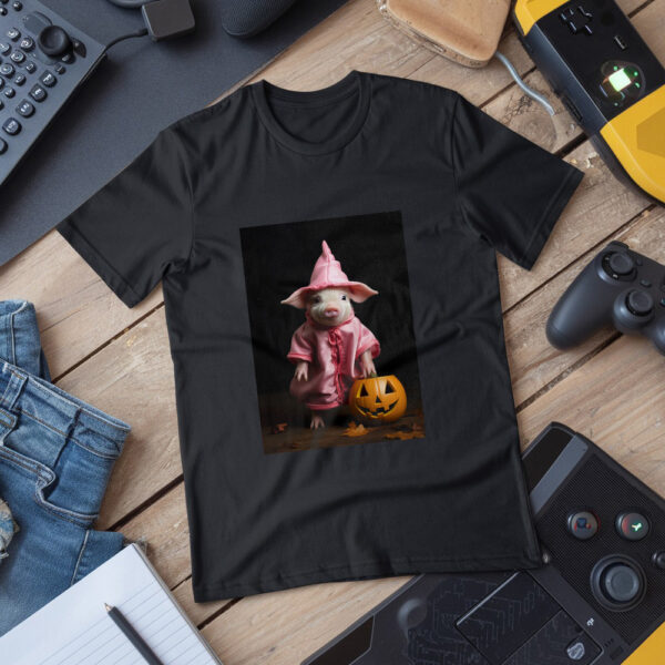 Araffe Dressed In A Pink Robe And A Pink Hat Holding A Pumpkin Generative T-Shirt