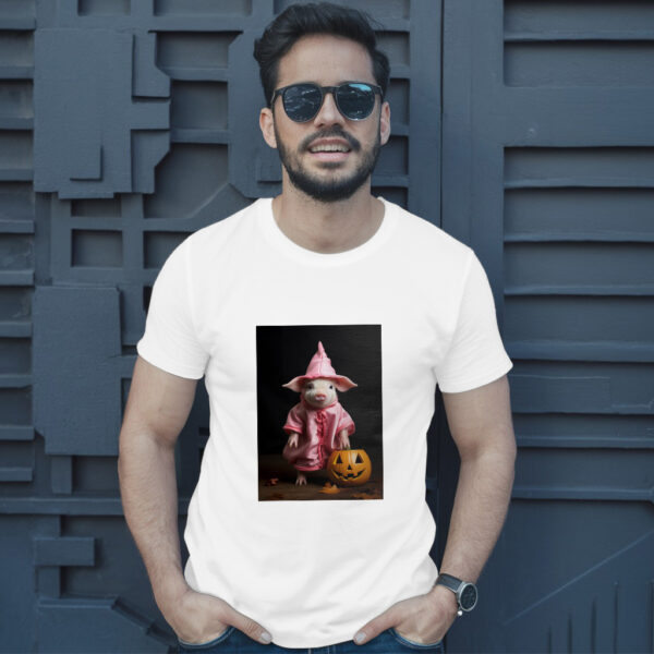 Araffe Dressed In A Pink Robe And A Pink Hat Holding A Pumpkin Generative T-Shirt - Image 10