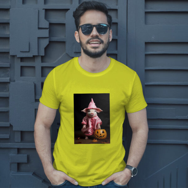 Araffe Dressed In A Pink Robe And A Pink Hat Holding A Pumpkin Generative T-Shirt - Image 12