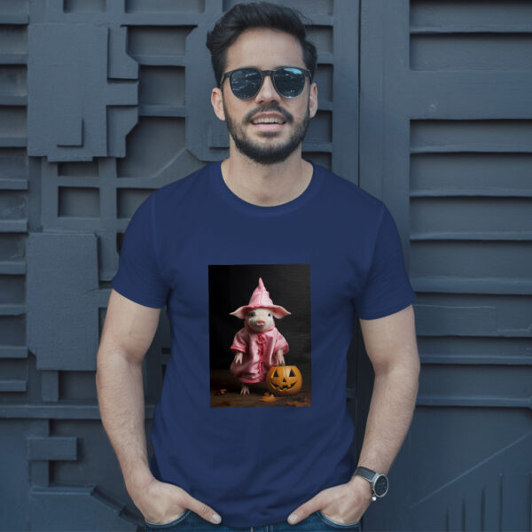 Araffe Dressed In A Pink Robe And A Pink Hat Holding A Pumpkin Generative T-Shirt - Image 4