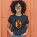 Cartoon Illustration Of A Werewolf Holding A Jack O Lantern Generative Ai T-Shirt