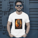 Cartoon Illustration Of A Werewolf Holding A Jack O Lantern Generative Ai T-Shirt