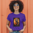 Cartoon Illustration Of A Werewolf Holding A Jack O Lantern Generative Ai T-Shirt