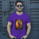 Cartoon Illustration Of A Werewolf Holding A Jack O Lantern Generative Ai T-Shirt