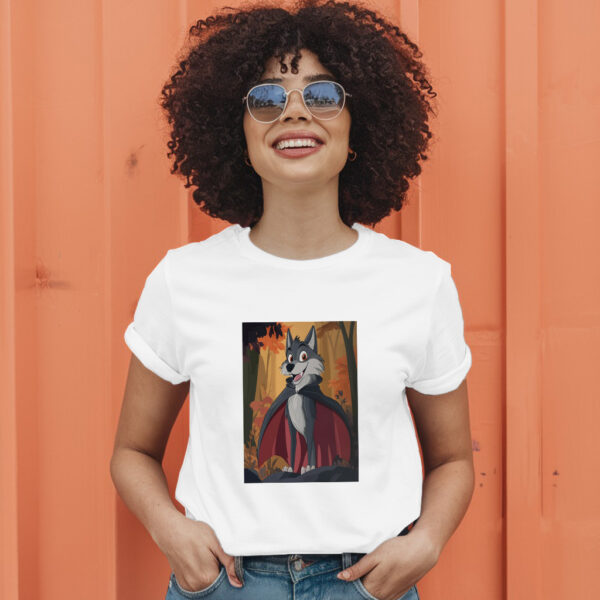 Charming Vector Art Of A Wolf Dressed As A Vampire T-Shirt - Image 11