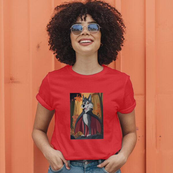 Charming Vector Art Of A Wolf Dressed As A Vampire T-Shirt - Image 9