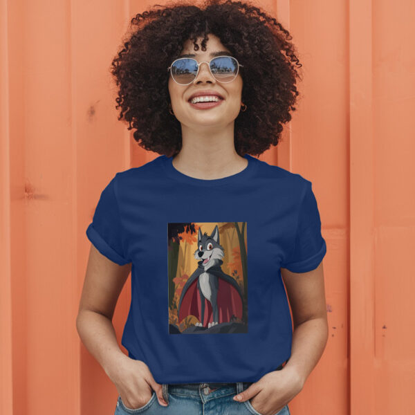 Charming Vector Art Of A Wolf Dressed As A Vampire T-Shirt - Image 5