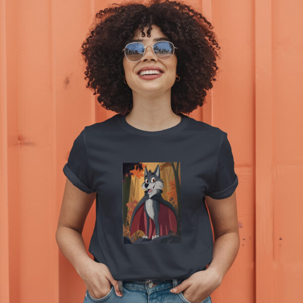 Charming Vector Art Of A Wolf Dressed As A Vampire T-Shirt - Image 3