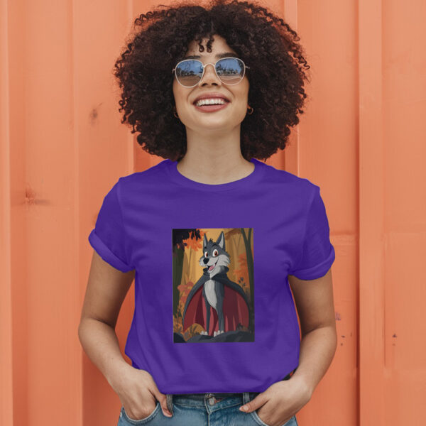 Charming Vector Art Of A Wolf Dressed As A Vampire T-Shirt - Image 7