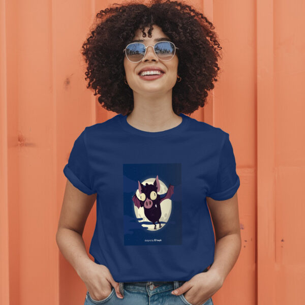 Creative Halloween Bat Design T-Shirt - Image 5