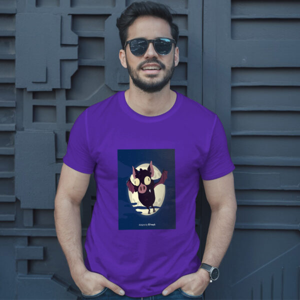 Creative Halloween Bat Design T-Shirt - Image 6