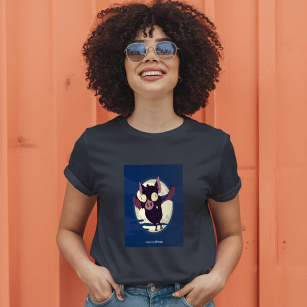 Creative Halloween Bat Design T-Shirt - Image 3