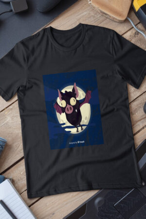 Creative Halloween Bat Design T-Shirt
