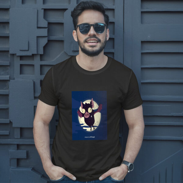 Creative Halloween Bat Design T-Shirt - Image 2