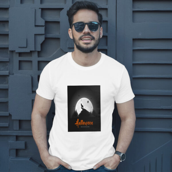 Creepy Halloween Background With Wolves T-Shirt - Image 10