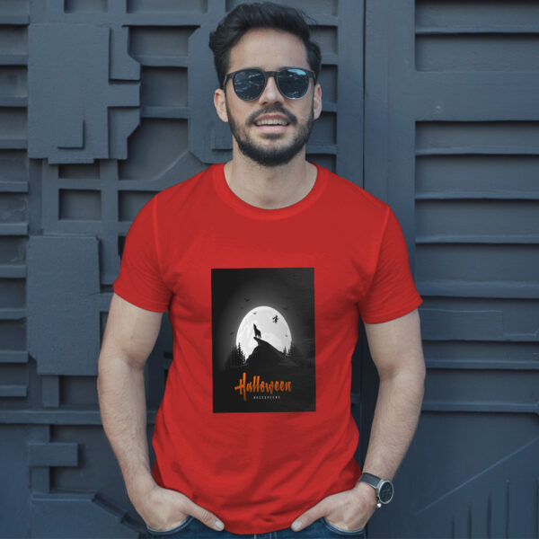 Creepy Halloween Background With Wolves T-Shirt - Image 8