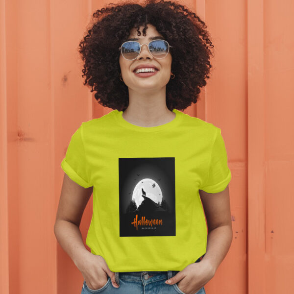 Creepy Halloween Background With Wolves T-Shirt - Image 13