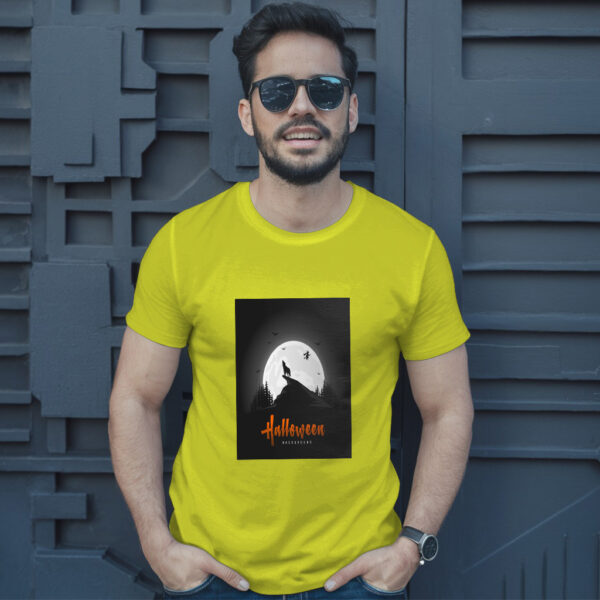 Creepy Halloween Background With Wolves T-Shirt - Image 12