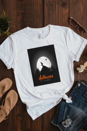 Creepy Halloween Background With Wolves T-Shirt