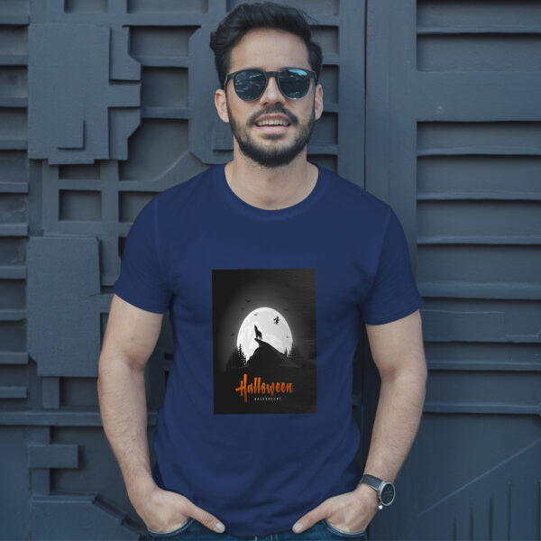 Creepy Halloween Background With Wolves T-Shirt - Image 4