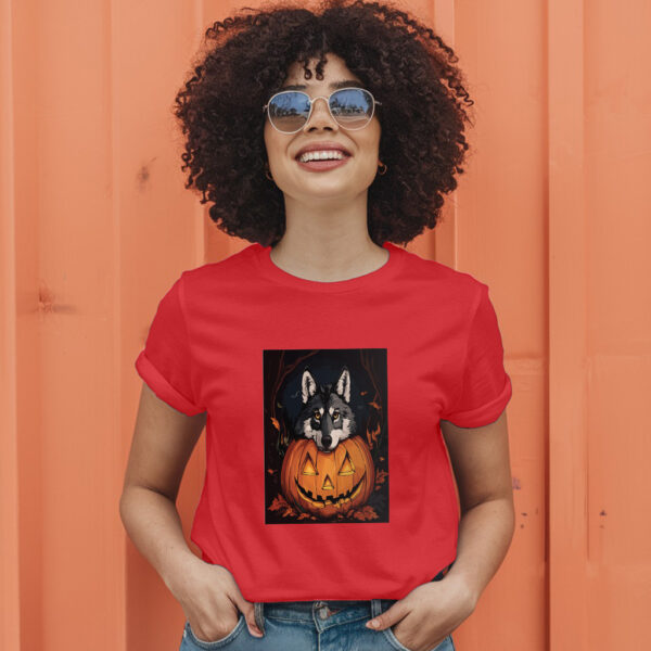 Curious Wolf Peeking Through The Forest T-Shirt - Image 9