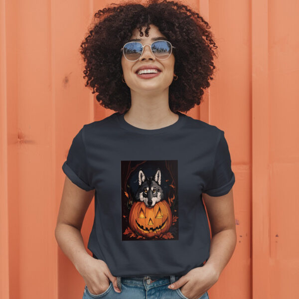 Curious Wolf Peeking Through The Forest T-Shirt - Image 3