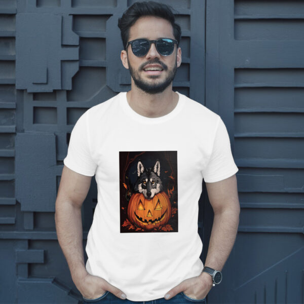 Curious Wolf Peeking Through The Forest T-Shirt - Image 10