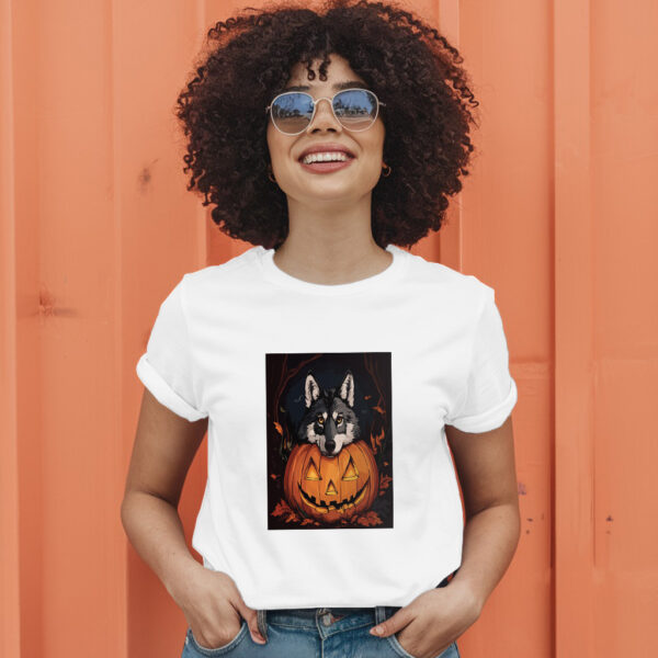 Curious Wolf Peeking Through The Forest T-Shirt - Image 11