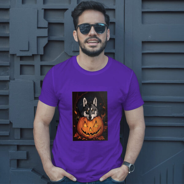 Curious Wolf Peeking Through The Forest T-Shirt - Image 6