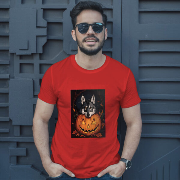 Curious Wolf Peeking Through The Forest T-Shirt - Image 8