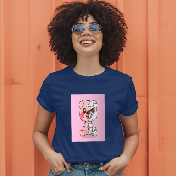 Cute Pig Robot Cyborg Cartoon Vector Icon Illustration Animal Icon T-Shirt - Image 5