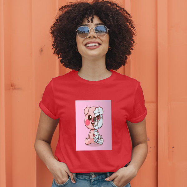 Cute Pig Robot Cyborg Cartoon Vector Icon Illustration Animal Icon T-Shirt - Image 9